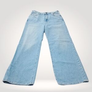 Anthropologie Pilcro Wide Leg Light Blue Jeans High Rise Cotton Lyocell Size 28